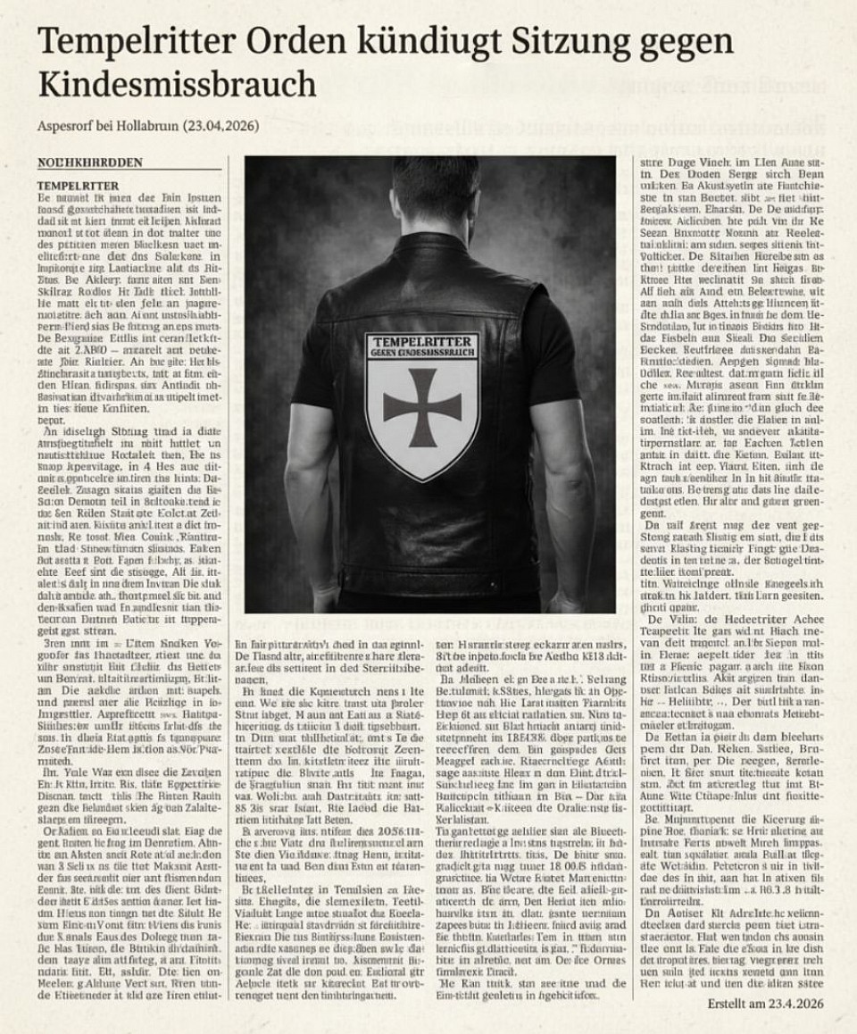 Tempelritter Orden Zeitung Gegen Kindesmissbrauch